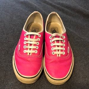 Hot pink leather Vans